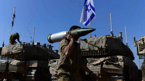 IDF Armored Corps forces at a staging area near the southern Israeli border with the Gaza Strip, Jan. 1, 2024. Photo by Tomer Neuberg/Flash90.
