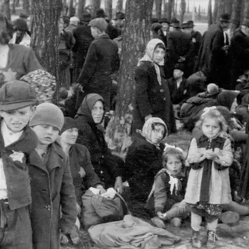 Hungarian Jews shortly before their murder at Auschwitz-Birkenau in Nazi-occupied Poland in May 1944. Photo credit: Yad Vashem.