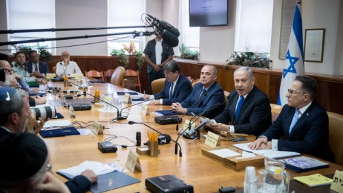 Israeli Prime Minister Benjamin Netanyahu leads the weekly cabinet meeting at the Prime Minister's office in Jerusalem on June 30, 2019. Photo by Yonatan Sindel/Flash90.
