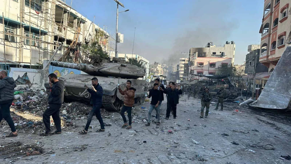 Hamas operatives surrender to Israeli troops operating in the Gaza Strip, Dec. 12, 2023. Credit: IDF.