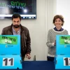 Then-Meretz Chairwoman Tamar Zandberg (right) and her partner, Uri Zaki, at a Meretz Party primary polling station in Jerusalem, Feb. 14, 2019. Photo by Flash90.