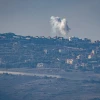 Smoke rises during an exchange of fire between the IDF and terrorists from the Hezbollah organization on the border between Israel and Lebanon, Dec. 3, 2023. Photo by Ayal Margolin/Flash90.