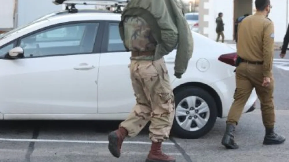 One of the soldiers from the Netzah Yehuda Battalion at the IDF Military Court in Jaffa. Credit: Gideon Markowicz.