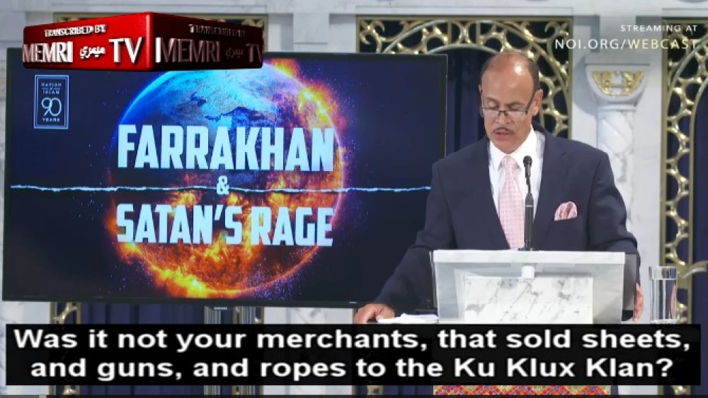 Nation of Islam national assistant Ishmael Muhammad gives a speech on July 12, 2020. (MEMRI)