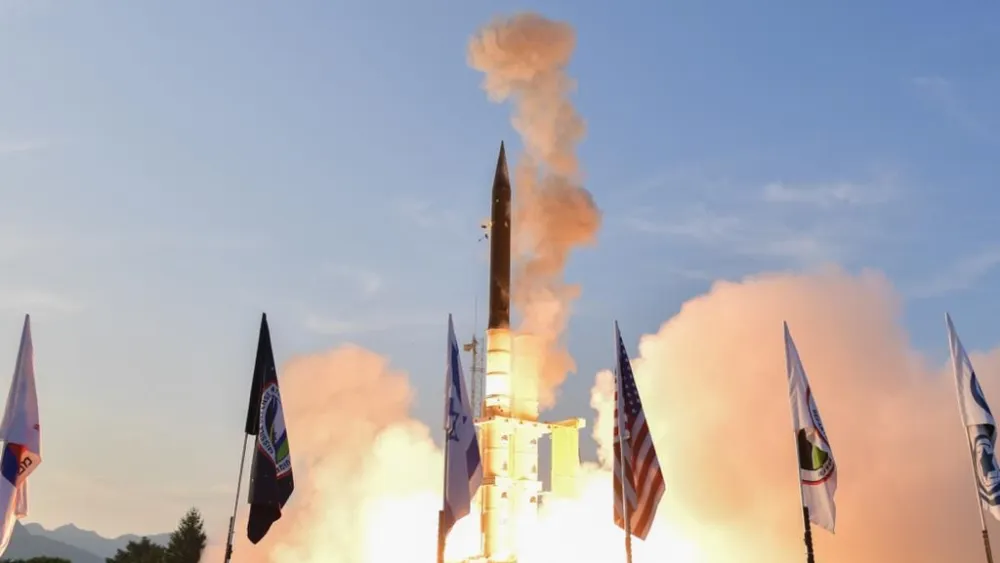 An Arrow-3 missile interceptor. Credit: Israeli Ministry of Defense Spokesperson’s Office.