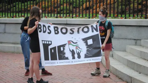 Boston protesters in support of the BDS movement on July 1, 2020. Courtesy: CAMERA.
