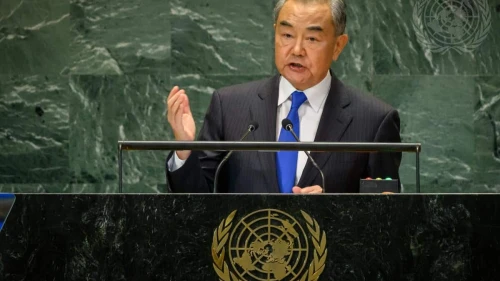Wang Yi, Special Representative of the Chinese President Xi Jinping, Member of the Political Bureau of the CPC Central Committee and Foreign Minister of the People's Republic of China, addresses the Summit of the Future at the U.N. General Assembly in New York, Sept. 23, 2024. Photo by Loey Felipe/U.N.