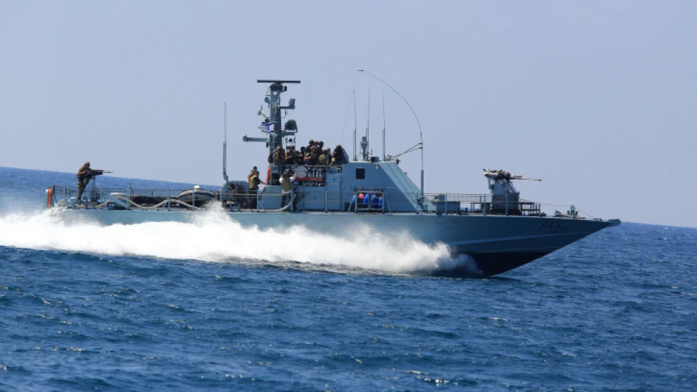 An IDF ship patrols off the coast of Gaza, during "Operation Protective Edge" on July 28, 2014. Photo by Edi Israel/Flash90.