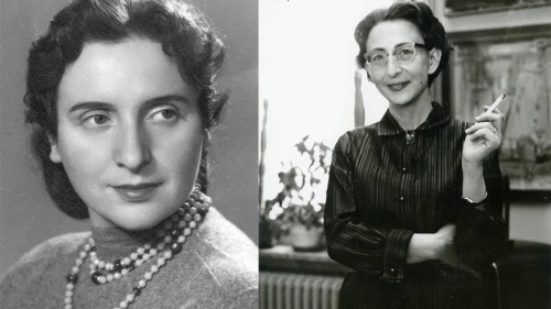 The author's mother, Chava Rosenfarb (left), and Zenia Larsson. Credit: Courtesy of Goldie Morgentaler.