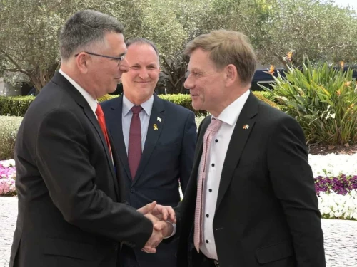 Israeli Foreign Minister Gideon Sa’ar meets with German Foreign Minister Johann Wadephul in Jerusalem on May 11, 2025. Source: @gidonsaar/X.