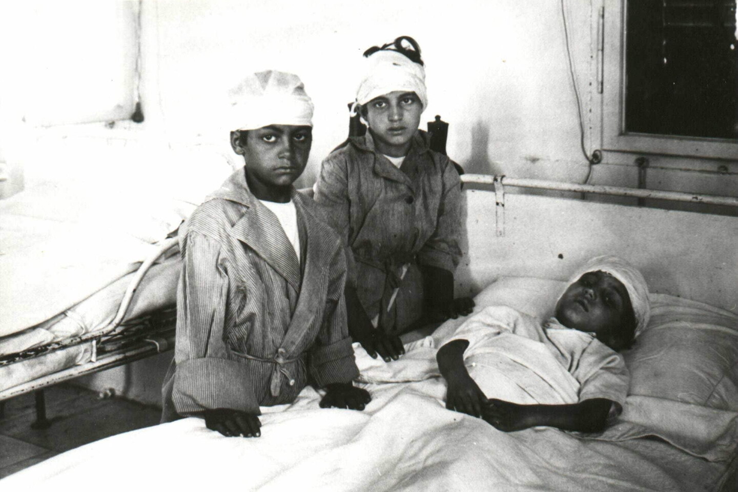 Wounded boys from the Hebron Massacre in 1929