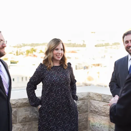 Members of Aish Senior Executive Team. Left to right: Exec. Director Ben Gonsher, CMO Jamie Geller, COO Elliot Mathias and CEO Steven Burg. Credit: Lisa Rich Photography.