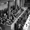 A view of the Belsen trial. Credit: Holocaust Research Project.