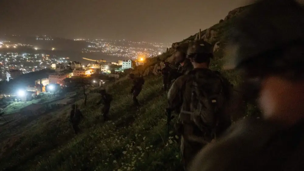 Israel Defense Forces soldiers operate in Nablus (Shechem) in central Samaria, April 8, 2025. Credit: IDF.