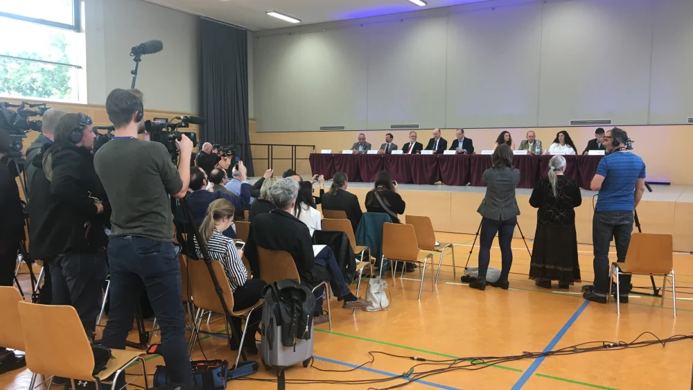 The press conference held by the new Jewish faction of Germany's far-right AfD Party, which generated intense media interest. Credit: Orit Arfa.