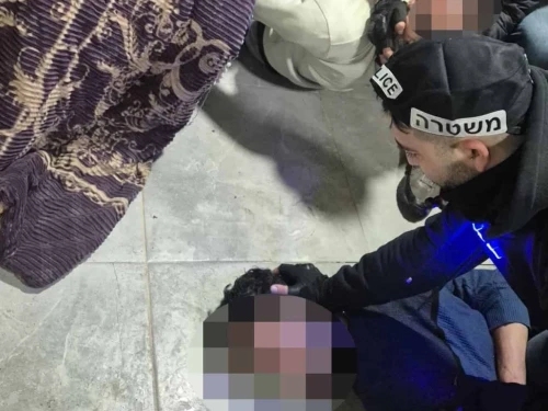 Israeli police officers arrest three Gaza residents in the southern city of Rahat, Dec. 21, 2025. Credit: Israel Police.