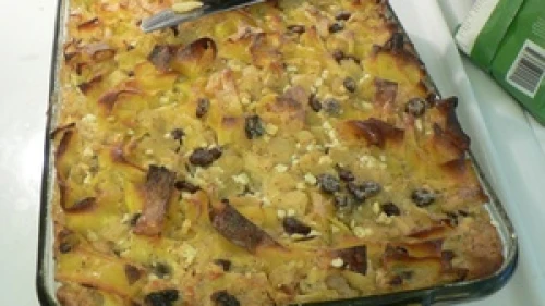 Kosher classics like noodle kugel (pictured) aren’t the healthiest choices for us as we get older, but can still be incorporated into our diets if they are modified, experts say. Credit: Stuart Spivack.