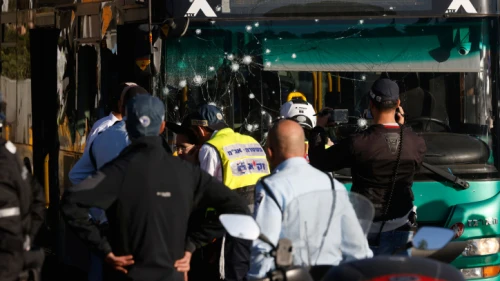 Security personnel at the scene of a terror attack near the entrance to Jerusalem, Nov. 23, 2022. Photo by Olivier Fitoussi/Flash90.