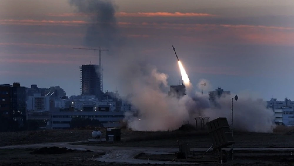 The Iron Dome defense system fires to interecept incoming missiles from Gaza in the port town of Ashdod, Thursday, Nov. 15, 2012. Credit: Tsafrir Abayov/Flash90.