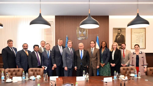 Israeli Prime Minister Benjamin Netanyahu meets with a bipartisan group of members of the U.S. Congress on May 4, 2023. Photo by Haim Zach/GPO.