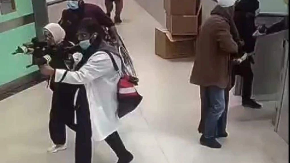 Israeli forces eliminated three members of a Hamas terror cell in the Ibn Sina hospital in Jenin in Samaria, Jan. 30, 2024. (Screenshot).