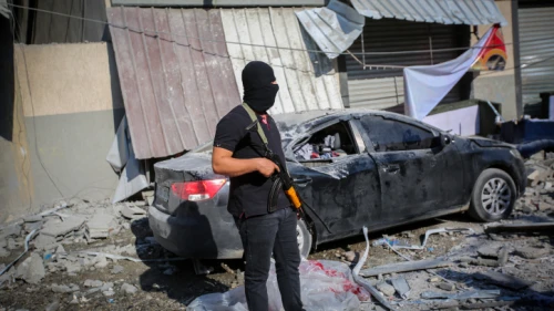 The home of Palestinian Islamic Jihad field commander Baha Abu al-Ata after it was hit overnight by an Israeli airstrike in Gaza City on Nov. 12, 2019. Photo by Hassan Jedi/Flash90.