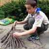 Click photo to download. Caption: Click photo to download. Caption: Boy Scout Abraham “Avi” Brudoley makes a bonfire. Credit: Maayan Jaffe.