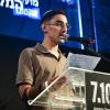Former hostage Rom Braslavski speaks during a rally in Tel Aviv marking the 1,000th day since the Oct. 7 massacre, July 2, 2026. Photo by Avshalom Sassoni/Flash90.