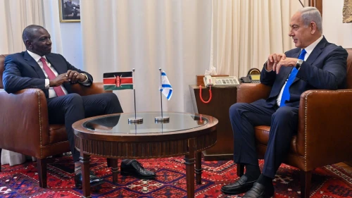 Israeli Prime Minister Benjamin Netanyahu meets with Kenyan President William Ruto in Jerusalem, May 9, 2023. Photo by Kobi Gideon/GPO.