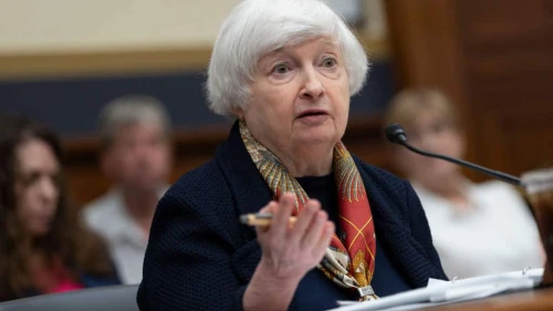 U.S. Treasury Secretary Janet Yellen testifies in Washington before the House Committee on Financial Services, July 9, 2024. Photo by Chris Kleponis/AFP via Getty Images.