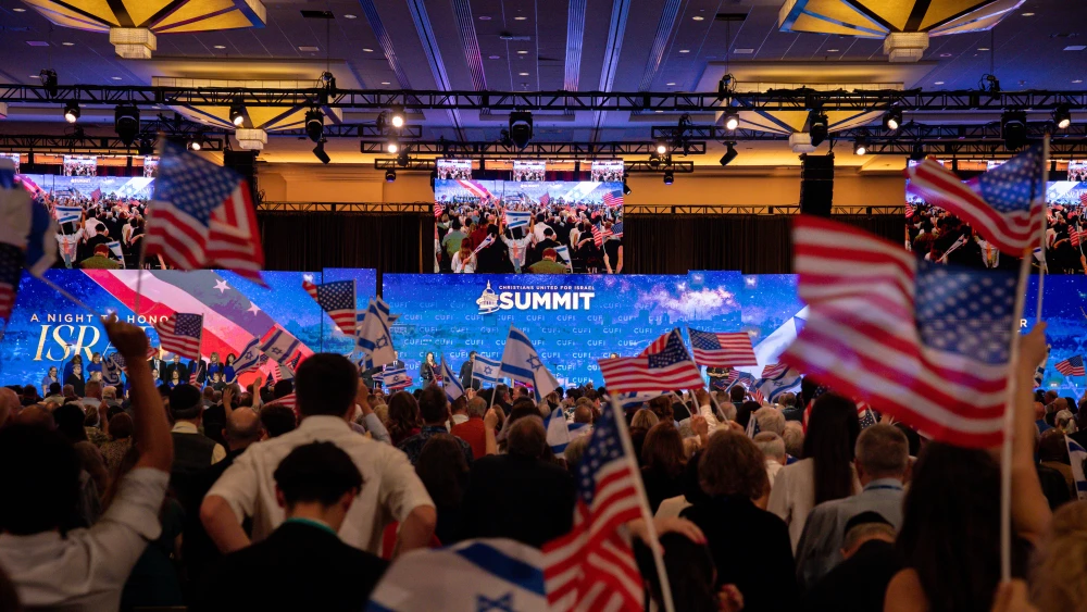 Audience members cheer at the Christians United for Israel Washington Summit, July 6, 2026. Credit: CUFI.