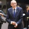Slovenian Prime Minister Janez Jansa arrives for an E.U. Summit in the Europa building in Brussels, Belgium, on June 18, 2026. Photo by Thierry Monasse/Getty Images.