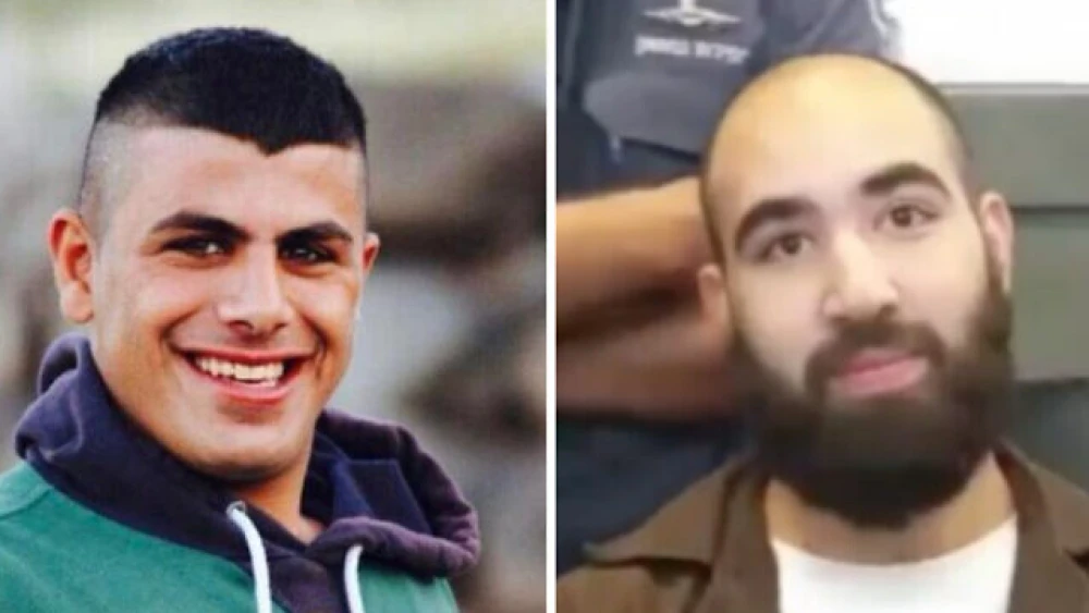 Cousins Ayman Ighbaria and Ibrahim Ighbriah, the perpetrators of the Hadera terrorist attack on March 27, 2022, pledged allegiance to the Islamic State. Dource: Screenshots.