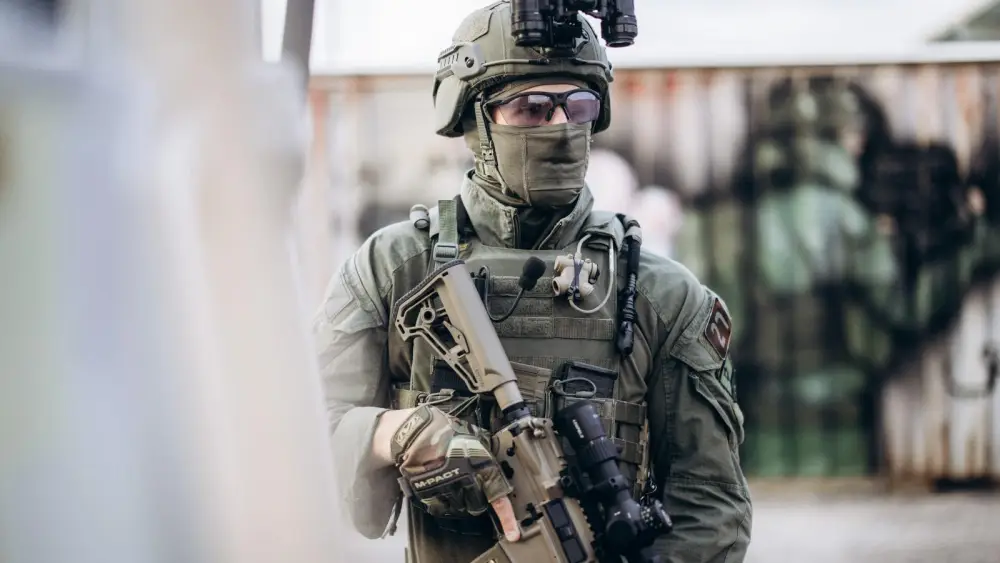 Israeli Border Police officer during a counterterror operation in Samaria. Credit: Israel Police.