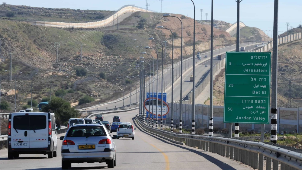 A general view of Route 45, which directly connects Route 443 with an entrance to Jerusalem, in an undated photo. Photo by Gili Yaari/Flash90.