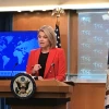 U.S. State Department spokesperson Heather Nauert delivers a press briefing at the department in Washington, D.C., on Nov. 15, 2018. Credit: Jackson Richman/JNS.