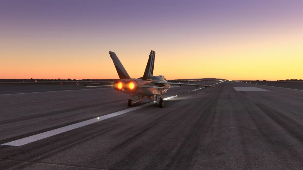 F-18 “Top Gun: Maverick” fighter aircraft prepare to take off over the California sunset, June 2,, 2022, San Diego. Credit: Miguel Lagoa/Shutterstock.