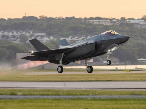 A Lockheed Martin F-35I “Adir” fighter aircraft at the Nevatim Airbase near Beersheva, April 25, 2025. Credit: Israel Defense Forces.