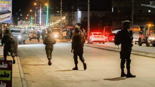 Israeli security forces secure the scene of a shooting attack in Huwara, in Samaria, near Nablus, March 25, 2023. Photo by Nasser Ishtayeh/Flash90.