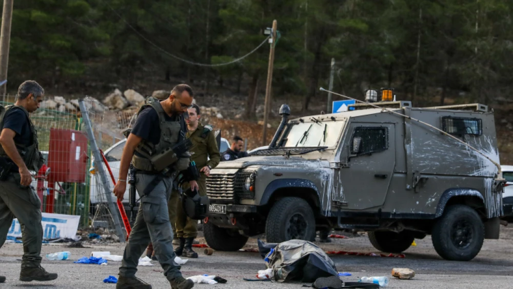 Israeli security forces at the scene of a deadly shooting attack near the Jewish Settlement of Eli, West Bank, June 20, 2023. Photo by Flash90.