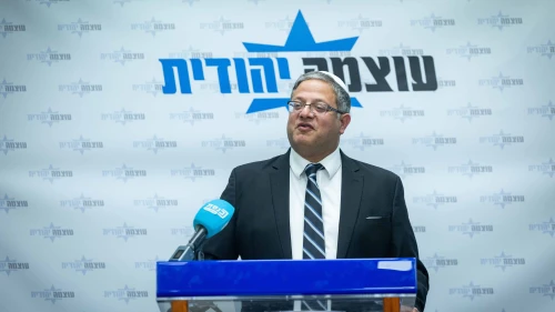 Otzma Yehudit leader Itamar Ben-Gvir leads the party's faction meeting at the Knesset in Jerusalem, March 3, 2025. Photo by Chaim Goldberg/Flash90.