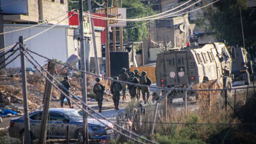 Israeli soldiers seen during a military operation at the al-Fara refugee camp in the Jordan Valley, Aug. 28, 2024. Photo by Nasser Ishtayeh/Flash90.