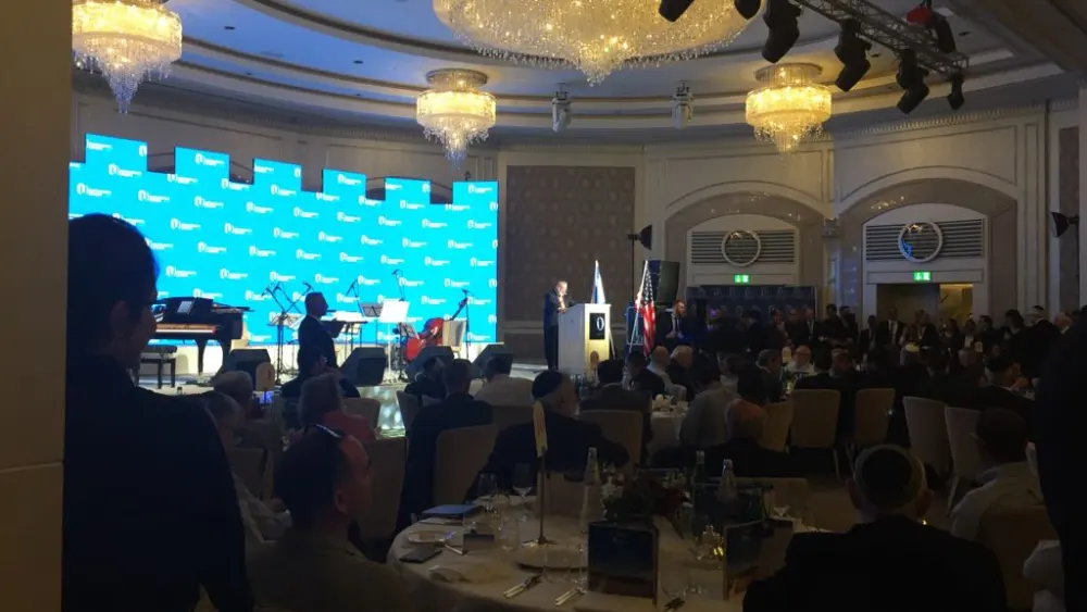 Orthodox Union Executive Vice President Allen Fagin speaking at a OU reception honoring the relocation of the U.S. embassy from Tel Aviv to Jerusalem on May 14, 2018. Credit: Twitter.