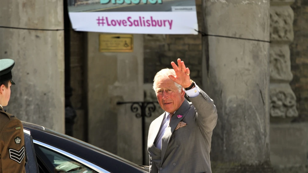 King Charles III, formerly the Prince of Wales, in Salisbury, Wiltshire, in the United Kingdom. Credit: Simon Ward Photography/Shutterstock.