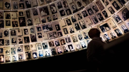 Visitors tour the Yad Vashem Holocaust Memorial museum in Jerusalem on International Holocaust Day, Jan. 26, 2017. Photo by Hadas Parush/Flash90.