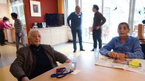 Staff and patients at the Jewish Hospice Immanuel in Amsterdam on Nov. 1, 2017. Photo by Canaan Lidor.