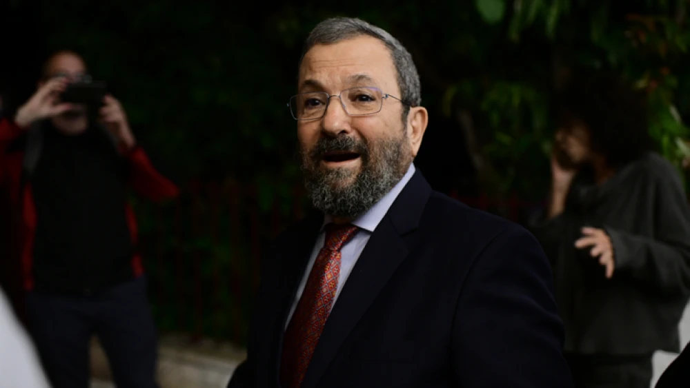 Former Israeli Prime Minister Ehud Barak during a press conference in Tel Aviv on April 3, 2019. Photo by Tomer Neuberg/Flash90.
