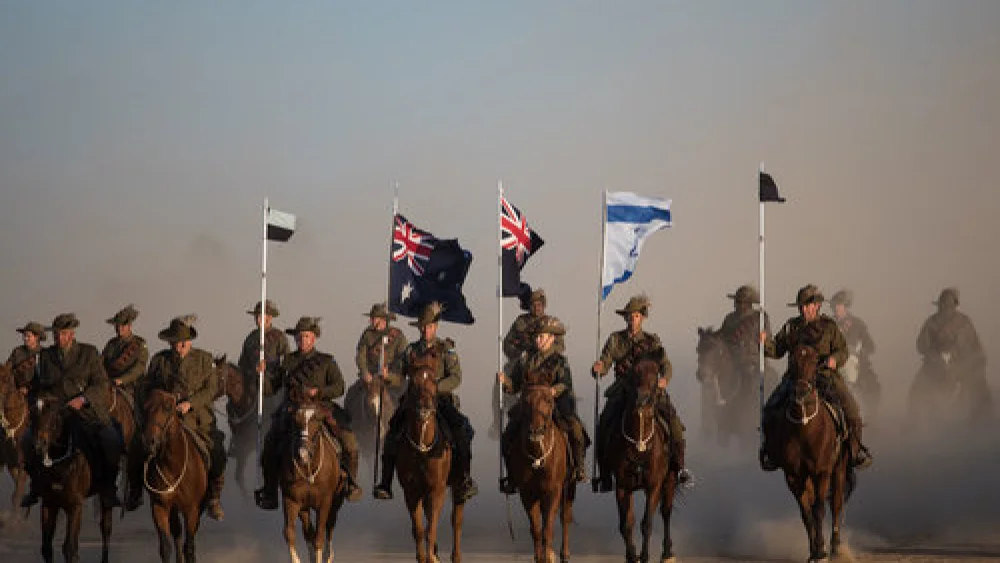 On Oct. 31, horse riders from Australia and New Zealand participate in a World War I reenactment at Israel’s Be’er Sheva River National Park, as part of events commemorating the 100th anniversary of the liberation of Be’er Sheva by the Australian and New Zealand Army Corps. Credit: Hadas Parush/Flash90.