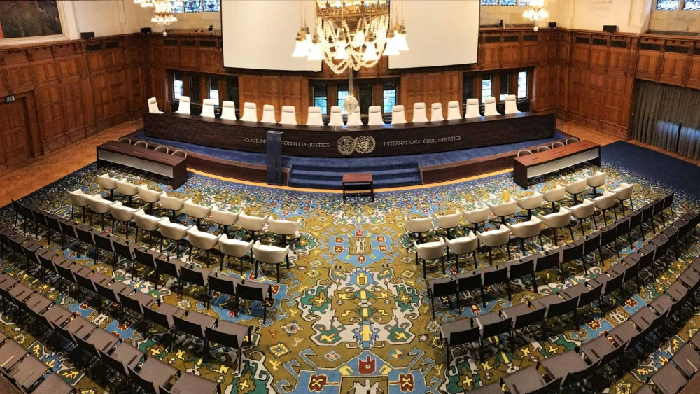The International Court of Justice courtroom at The Hague. Photo by Ankor Light/Shutterstock.