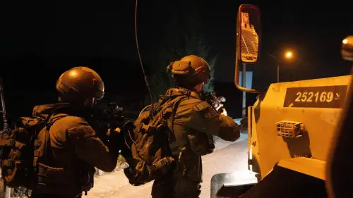 Israeli troops search for a Palestinian terrorist who injured four people in a car-ramming attack near Hebron in Judea, Dec. 7, 2024. Credit: IDF.